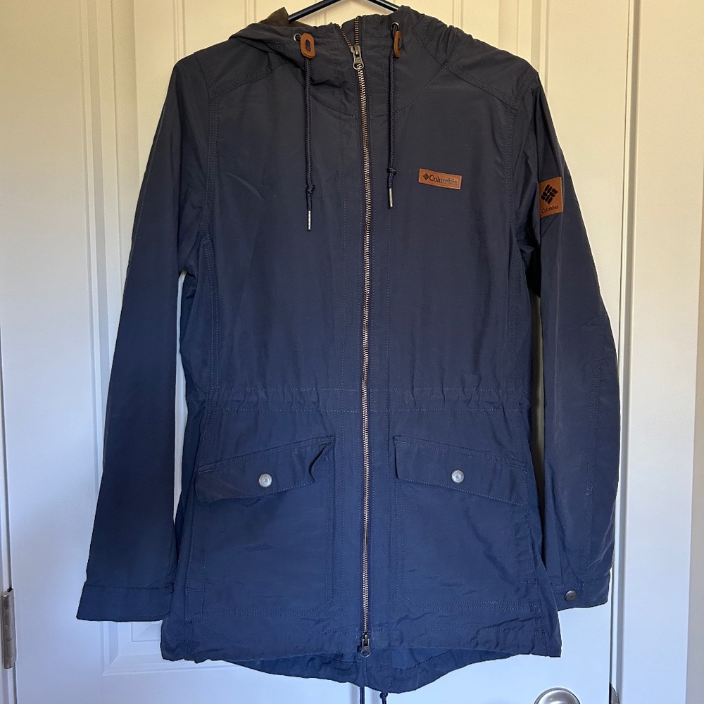Columbia Hooded Jacket Blue Womens Small
